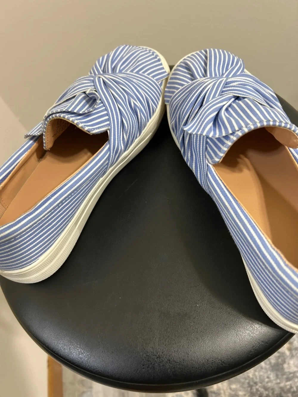 a new day Blue & White Striped Knot Slip-On Sneakers - Picture 3 of 3